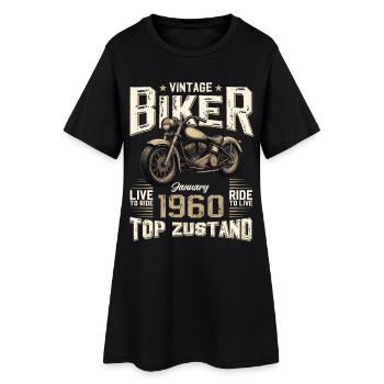 66e anniversaire cadeau Motocycliste janvier 1960 - Robe T-shirt Femme - noir - Devant