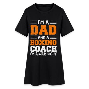 Papa et entraîneur de boxe – toujours raison - Robe T-shirt Femme - noir - Devant