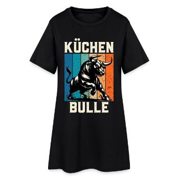 Küchenchef KÜCHENBULLE Köche Lustiges - Frauen T-Shirt-Kleid - Schwarz - Vorne