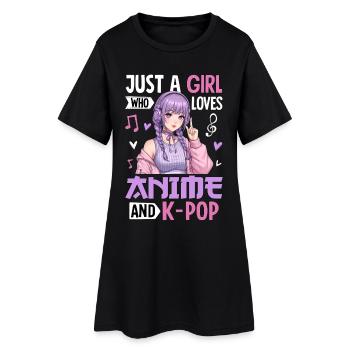 Just A Girl Who Love L’Anime And K-Pop - Robe T-shirt Femme - noir - Devant