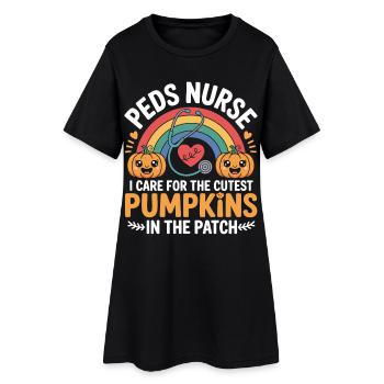 Héroïne de Pumpkin Care dans Patch - Robe T-shirt Femme - noir - Devant