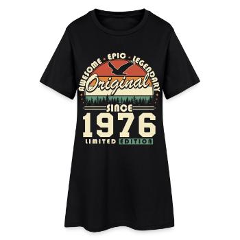 1976 Jahrgang Geburtstag Retro Vintage Geschenk - Frauen T-Shirt-Kleid - Schwarz - Vorne