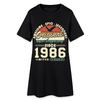 1986 Jahrgang Geburtstag Retro Vintage Geschenk - Robe T-shirt Femme - noir - Devant