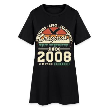 2008 Jahrgang Geburtstag Retro Vintage Geschenk - Robe T-shirt Femme - noir - Devant