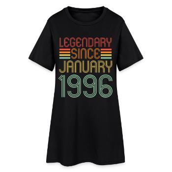Legendary since January 1996, Retro, Geburtstag - Frauen T-Shirt-Kleid - Schwarz - Vorne