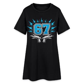 67 Six Seven - Hühnerfüße - Frauen T-Shirt-Kleid - Schwarz - Vorne