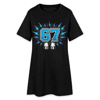 67 Six Seven - Kuhhuf - Frauen T-Shirt-Kleid - Schwarz - Vorne