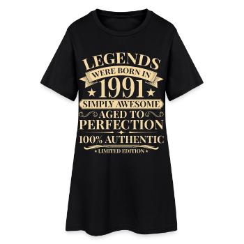 Anniversaire vintage 1991 - Robe T-shirt Femme - noir - Devant