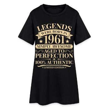 Vintage 1961 Vintage Birthday - Women’s T-Shirt Dress - black - Front
