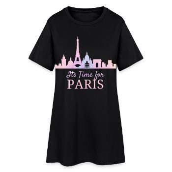 Pastel Paris Skyline - Robe T-shirt Femme - noir - Devant
