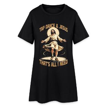 Claquettes, claquettes, claquettes, stepper - Robe T-shirt Femme - noir - Devant