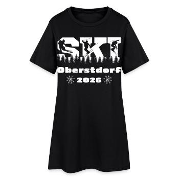 Ski Winterurlaub Oberstdorf 2026 - Frauen T-Shirt-Kleid - Schwarz - Vorne