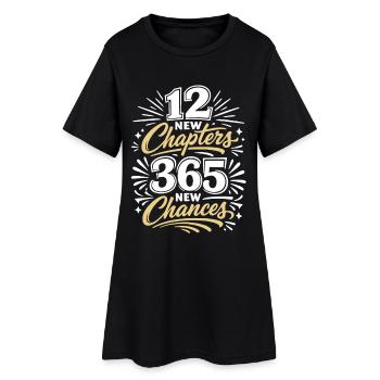 12 nouveaux chapitres, 365 nouvelles chances | bonnes intentions - Robe T-shirt Femme - noir - Devant