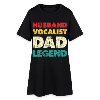 Mari Chanteur Papa Légende - Robe T-shirt Femme - noir - Devant