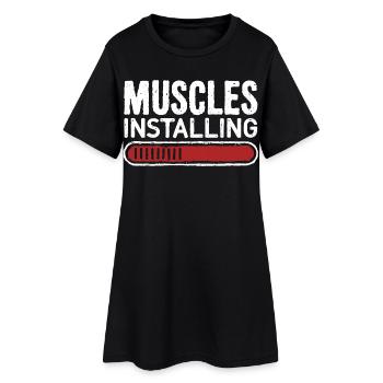 Muscles installant la barre de progression Gym de fitness - Robe T-shirt Femme - noir - Devant