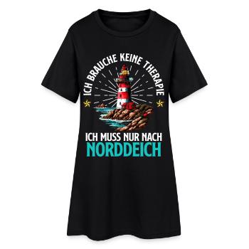 North Sea NEED NO THERAPY MUST GO TO NORDDEICH - Women’s T-Shirt Dress - black - Front
