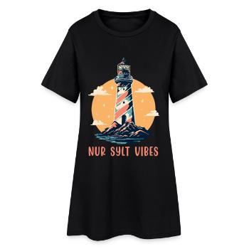 Vacances en mer du Nord, ambiance SYLT uniquement ! - Robe T-shirt Femme - noir - Devant