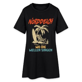 NORDDEICH OÙ CHANTENT LES VAGUES Drôle - Robe T-shirt Femme - noir - Devant