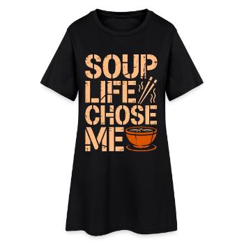 Ramen Soup Life Chose Me Noodle Ramen Food Lover - Frauen T-Shirt-Kleid - Schwarz - Vorne