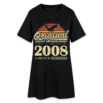 Anniversaire vintage Vintage Né Rétro Vintage 2008 - Robe T-shirt Femme - noir - Devant