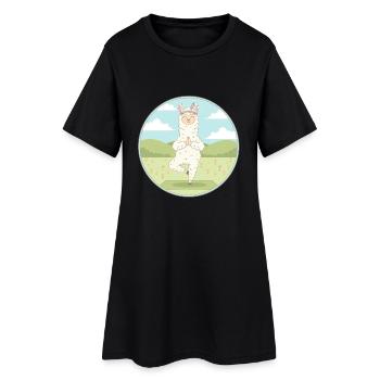 Yoga Zen Llama Llamaste Art de méditation - Robe T-shirt Femme - noir - Devant