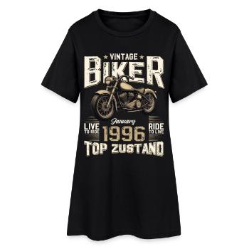 Cadeau du 30e anniversaire Motocycliste janvier 1996 - Robe T-shirt Femme - noir - Devant