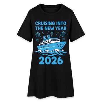 Célébration du Nouvel An 2026 - Robe T-shirt Femme - noir - Devant