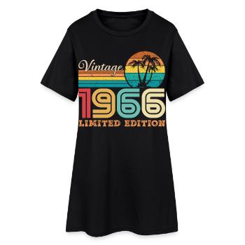 1966 Vintage Cadeau D'anniversaire Rétro 1966 - Robe T-shirt Femme - noir - Devant