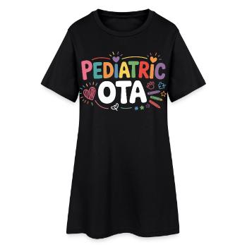 Message coloré de l’ergothérapie pédiatrique - Robe T-shirt Femme - noir - Devant