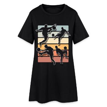 Fußball - Frauen T-Shirt-Kleid - Schwarz - Vorne