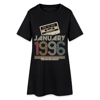 Legendary since January 1996, Retro, Geburtstag - Frauen T-Shirt-Kleid - Schwarz - Vorne