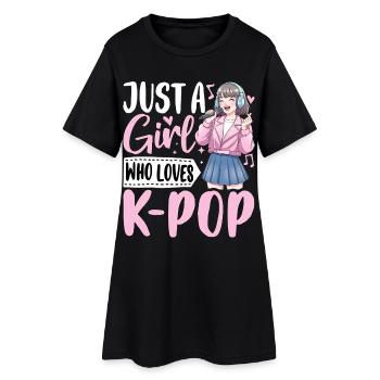 Une fille qui adore la K-Pop - Robe T-shirt Femme - noir - Devant