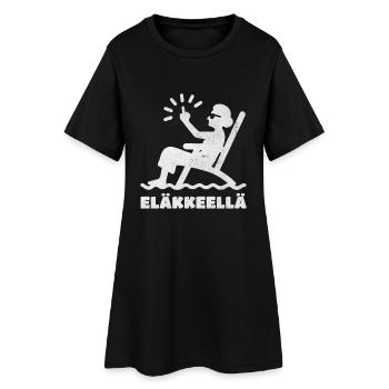 Retraitée - Grand-mère dans une chaise de plage - Robe T-shirt Femme - noir - Devant