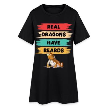 Les vrais dragons ont une barbe - Robe T-shirt Femme - noir - Devant
