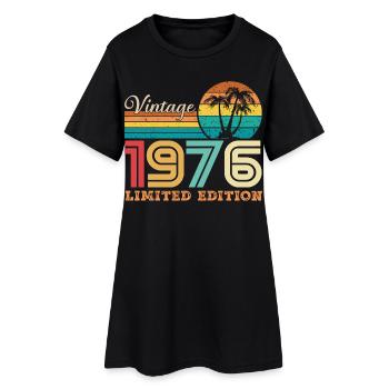 1976 Vintage Cadeau D'anniversaire Rétro 1976 - Robe T-shirt Femme - noir - Devant