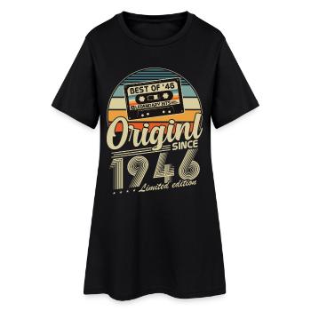 Original 1946 Jahrgang Vintage Geburtstag Retro - Frauen T-Shirt-Kleid - Schwarz - Vorne