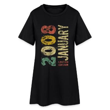 Limited Edition January 2008 Geburtstag Geschenk - Frauen T-Shirt-Kleid - Schwarz - Vorne