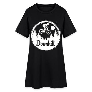 Aventure de VTT en descente dans la forêt - Robe T-shirt Femme - noir - Devant