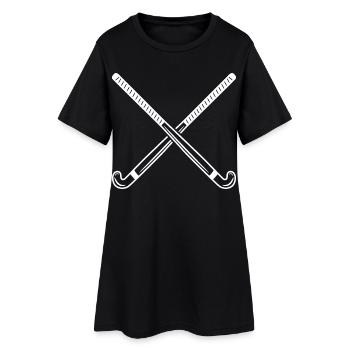 Feldhockeyschläger Skizze - Frauen T-Shirt-Kleid - Schwarz - Vorne