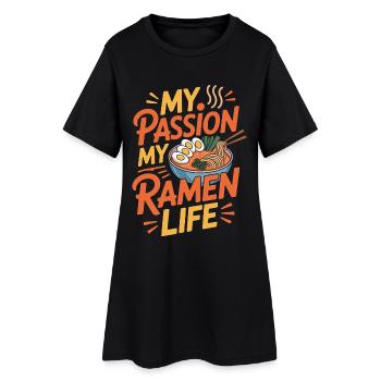 Ramen Ma passion Ma vie de Ramen J’adore la cuisine japonaise - Robe T-shirt Femme - noir - Devant