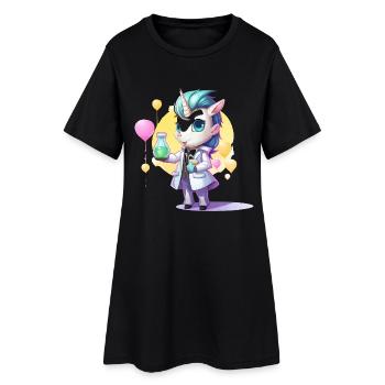 Laboratoire de Science des Licornes - Robe T-shirt Femme - noir - Devant