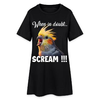 Drôle de T de calopsitte, mème de l’oiseau hurlant - Robe T-shirt Femme - noir - Devant