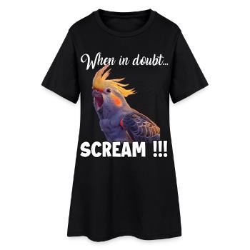 T de la caopsitte, nymphe hurlante - Robe T-shirt Femme - noir - Devant