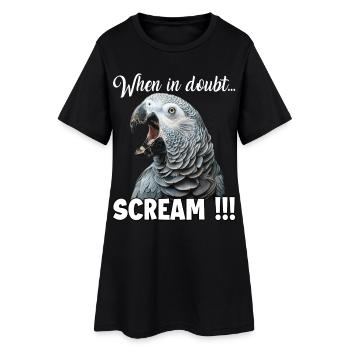 Perroquet gris d’Afrique hurlant, perroquet drôle - Robe T-shirt Femme - noir - Devant