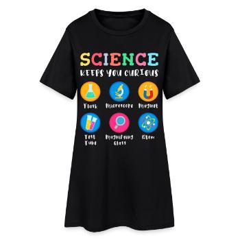 La science suscite la curiosité - Robe T-shirt Femme - noir - Devant