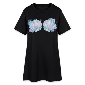 Meerjungfrau Karneval Kostüm Damen Fasching  - Frauen T-Shirt-Kleid - Schwarz - Vorne
