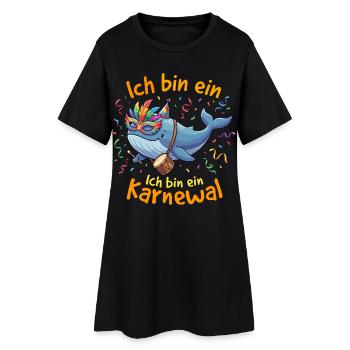 Ich bin ein Karnewal Konfetti Damen Karneval Lusti - Frauen T-Shirt-Kleid - Schwarz - Vorne