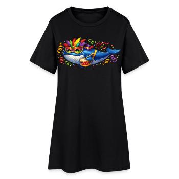 Karnewal Karneval Fasching Geschenk - Frauen T-Shirt-Kleid - Schwarz - Vorne