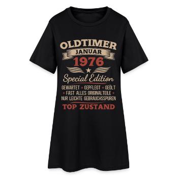 50. Geburtstag Geschenk Oldtimer Januar 1976 - Frauen T-Shirt-Kleid - Schwarz - Vorne