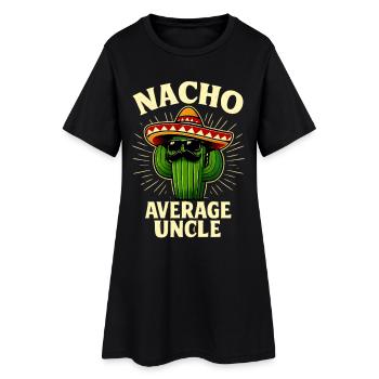 Non, oncle moyen, Nacho, oncle moyen. - Robe T-shirt Femme - noir - Devant